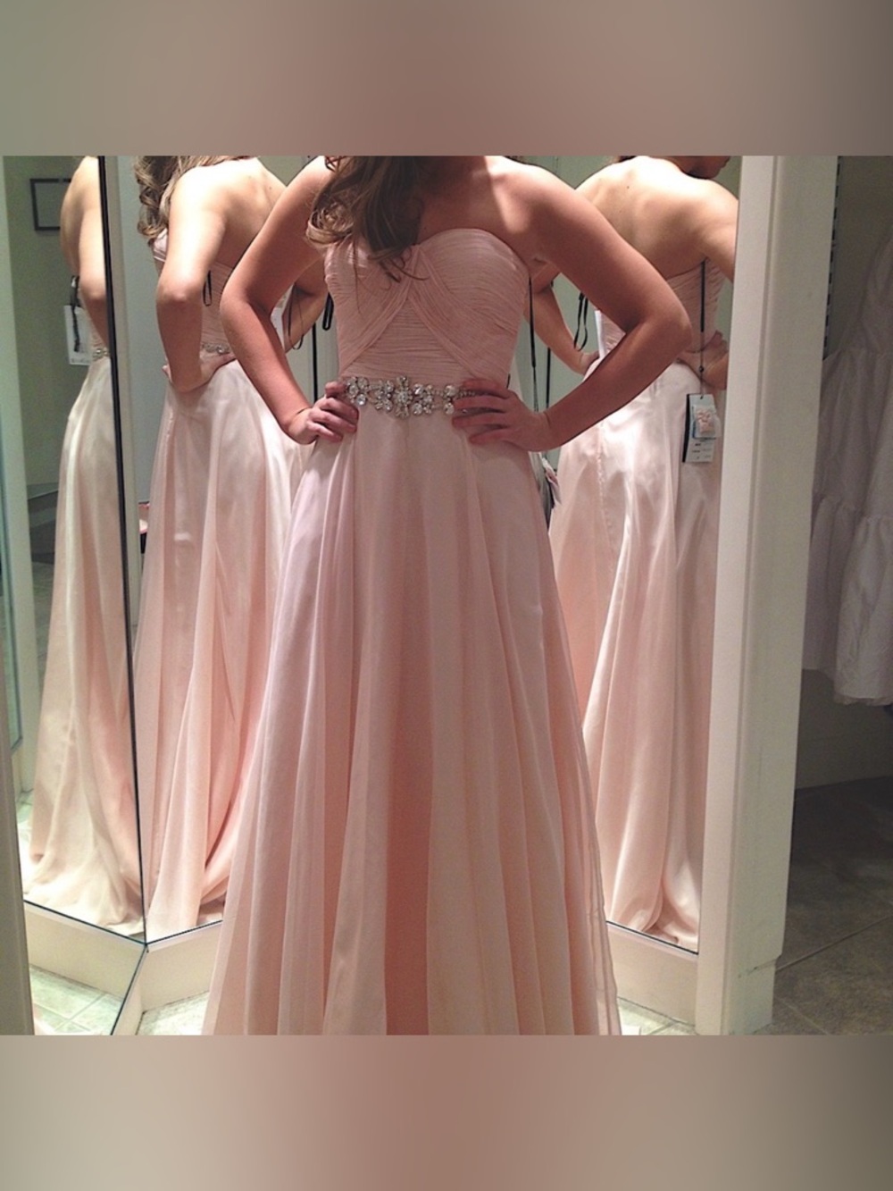 Elegant Pink Strapless Dress